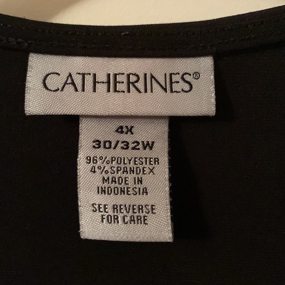 EUC Catherines black stretchy v-neck sleeveless top size 4x(30/32W) - Picture 8 of 9